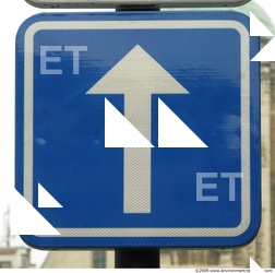 Photo Texture of Directional Traffic Sign