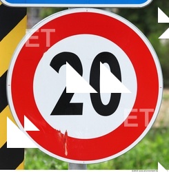 Photo Texture of Speed Limit Traffic Sign