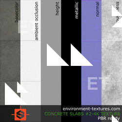 PBR substance material of concrete slabs created in substance designer for graphic designers and game developers