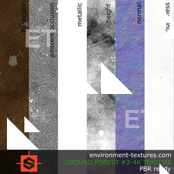 PBR substance material of forest ground created in substance designer for graphic designers and game developers