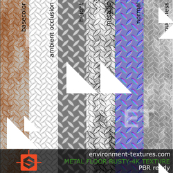 PBR substance material of metal floor created in substance designer for graphic designers and game developers