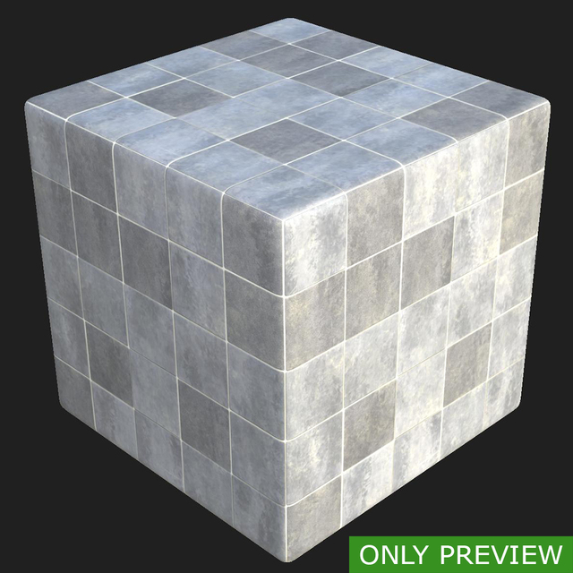 PBR substance material of floor tiles created in substance designer for graphic designers and game developers