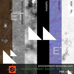 PBR substance material of forest ground snowy created in substance designer for graphic designers and game developers