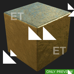 PBR substance material of gold created in substance designer for graphic designers and game developers