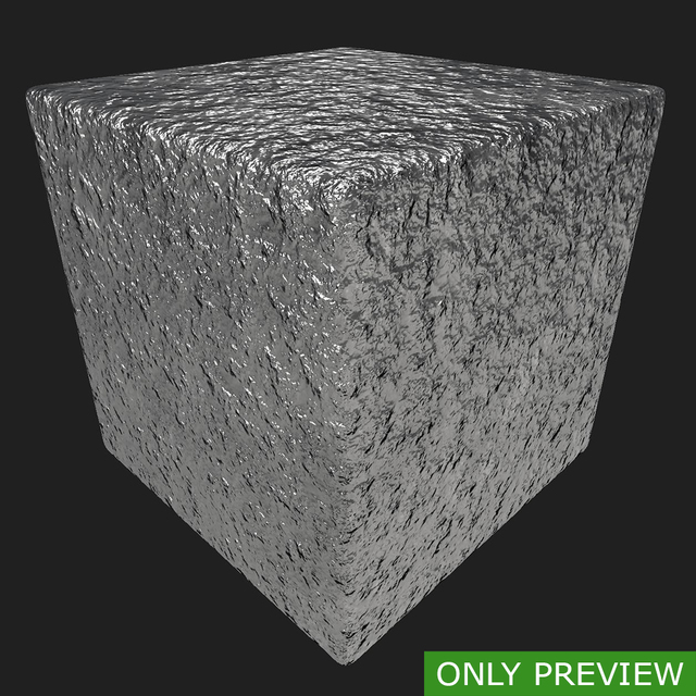 PBR substance material of silver created in substance designer for graphic designers and game developers