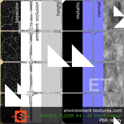 PBR substance material of marble floor created in substance designer for graphic designers and game developers