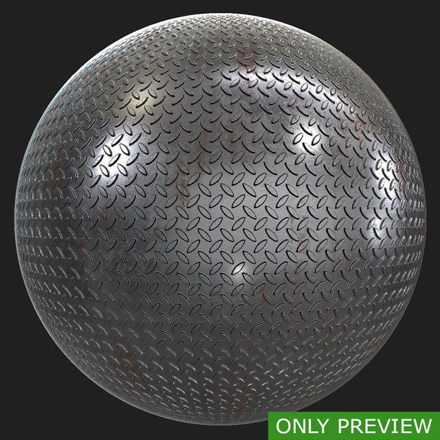 PBR substance material of metal floor rusted created in substance designer for graphic designers and game developers.