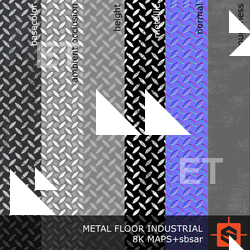 PBR substance material of metal floor industrial created in substance designer for graphic designers and game developers.