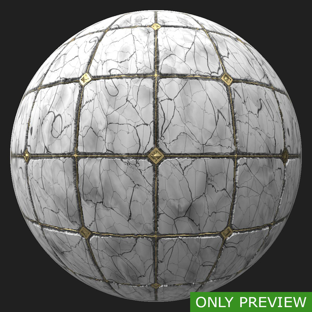 PBR substance material of marble floor created in substance designer for graphic designers and game developers