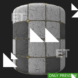 PBR substance material of marble floor damaged created in substance designer for graphic designers and game developers