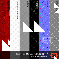 PBR substance material of metal floor painted dirty created in substance designer for graphic designers and game developers