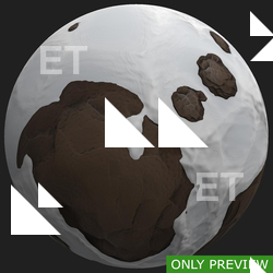 PBR substance material of ground snowy stones created in substance designer for graphic designers and game developers