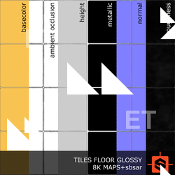 PBR substance material of wall tiles glossy created in substance designer for graphic designers and game developers