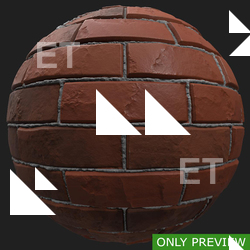 PBR substance material of wall bricks damaged created in substance designer for graphic designers and game developers