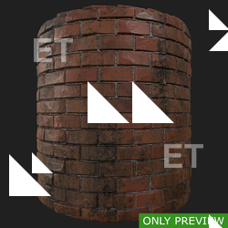 PBR substance material of wall bricks dirty created in substance designer for graphic designers and game developers