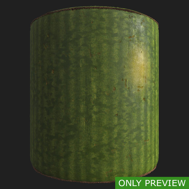 PBR substance material of watermelon skin created in substance designer for graphic designers and game developers