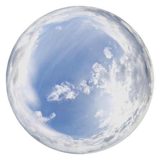 blue clouded skydome HDRi panorama