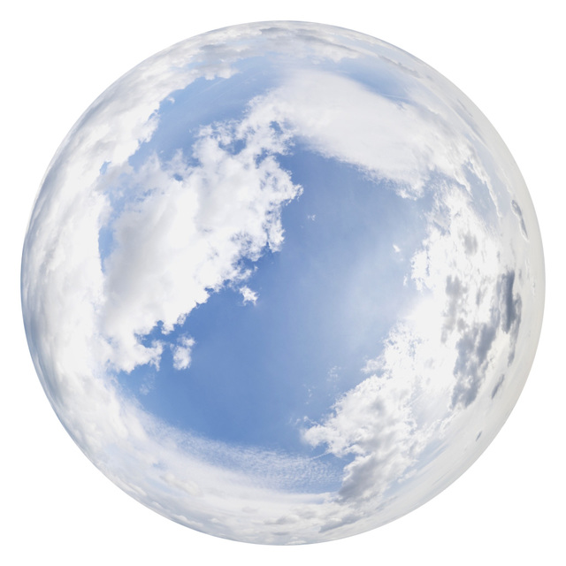 blue clouded skydome HDRi panorama