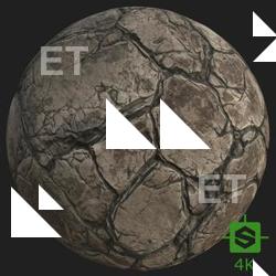 PBR Texture of Rock Cracked