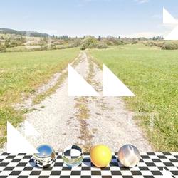 HDR Panorama 360° of Background Meadow Road