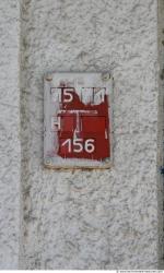Old white classic house, relief, metal windows