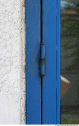 Old white classic house, relief, metal windows