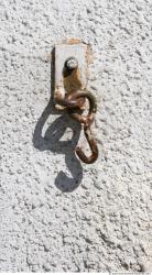 Old white classic house, relief, metal windows