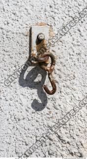 Old white classic house, relief, metal windows