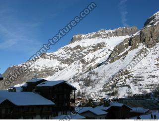 Photo Texture of Background Snowy Mountains